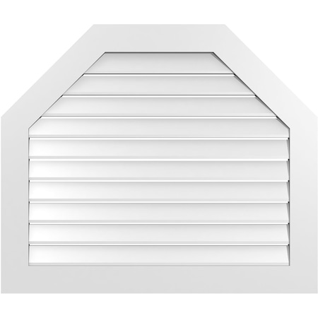 Ekena Millwork Octagonal Top Surface Mount PVC Gable Vent: Functional, w/ 3-1/2"W x 1"P Standard Frame, 40"W x 34"H GVPOT40X3401SF